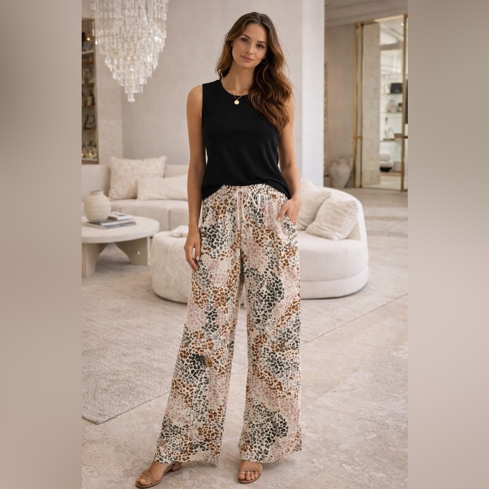 ❤️ Zac & Rachel women’s animal print knit wide leg pants size S